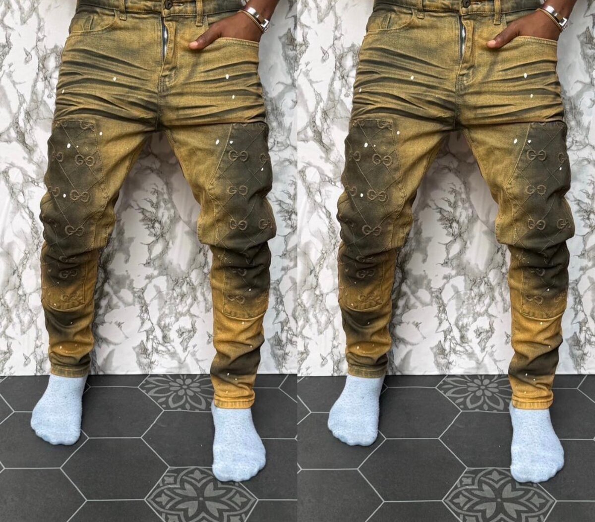 Jean cargo slim tendance