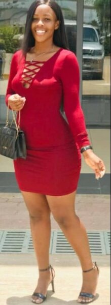Red stretch dress, lacing on the chest