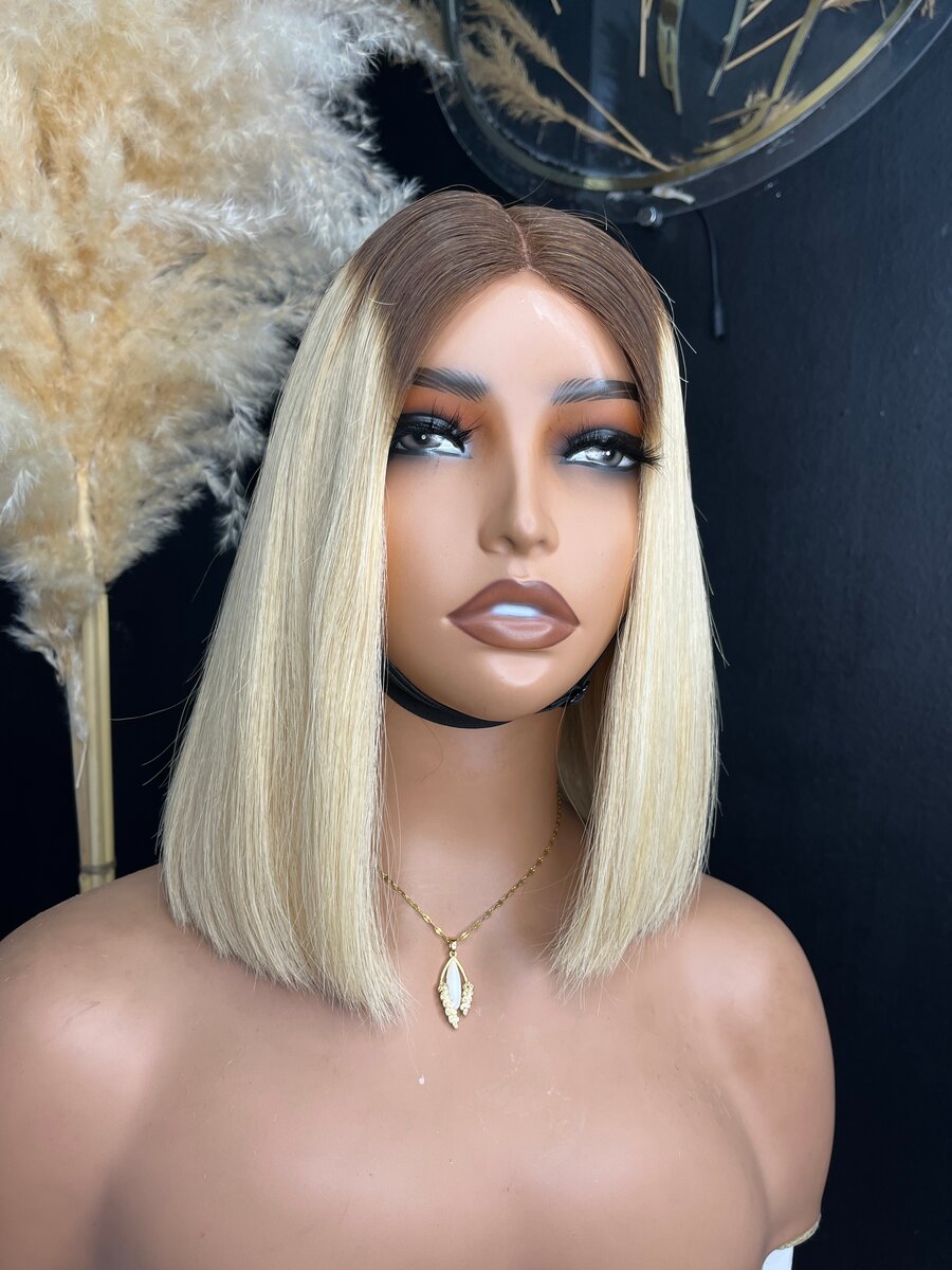 Perruque carré blond ombré 10"