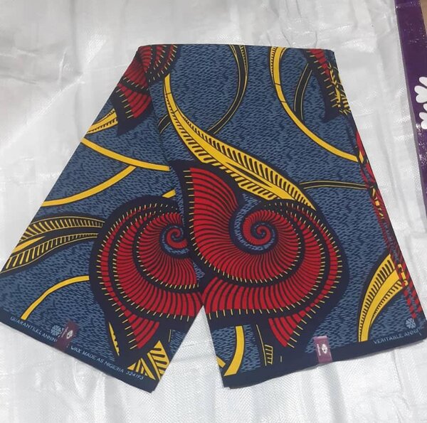 Original Cotton Wax Chitenge Fabric with 6 Yard Print