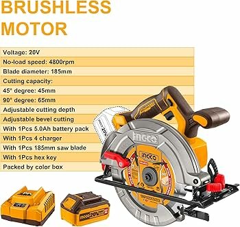 Scie Circulaire Ingco 185mm 20V