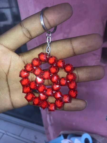 Porte-clés cœur cristal rouge