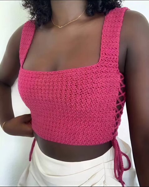 Top crochet bohème