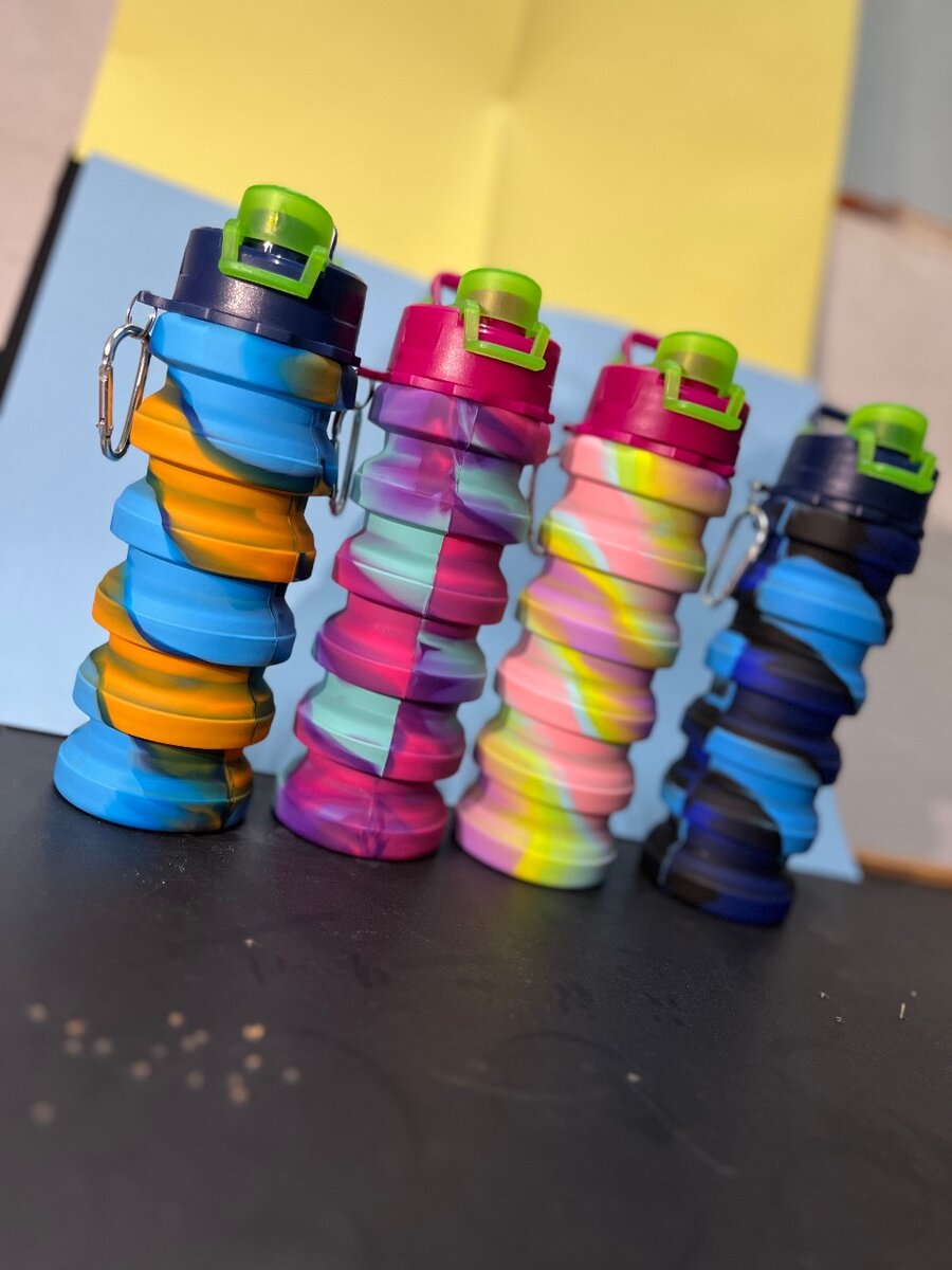 Gourde pliable en silicone colorée