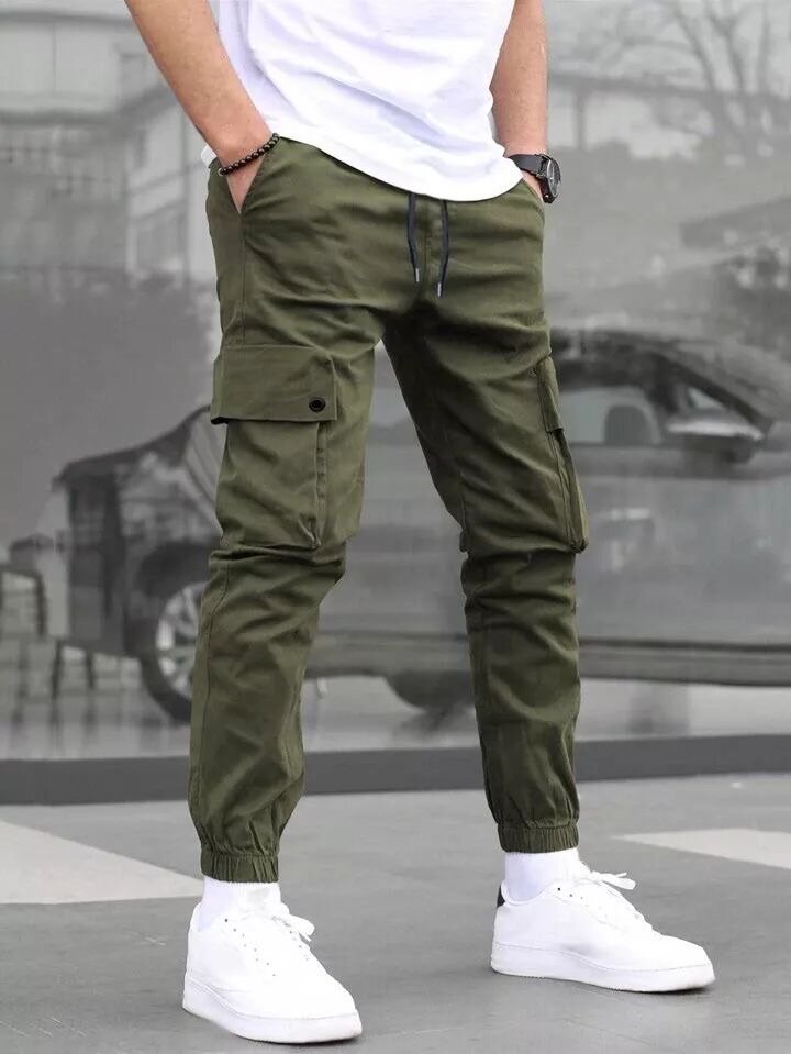 Army green jogging pants