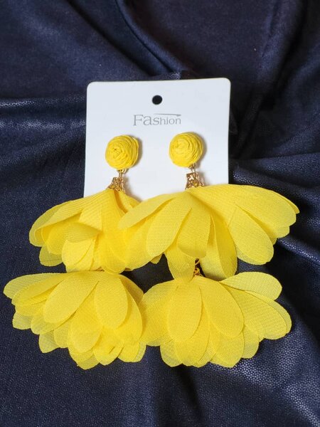 Boucles d'Oreilles Fleurs Jaunes
