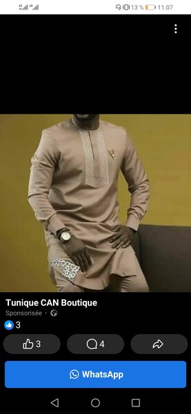 Ensemble tunique homme