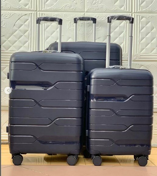 Set of 3 suitcases dark blue
