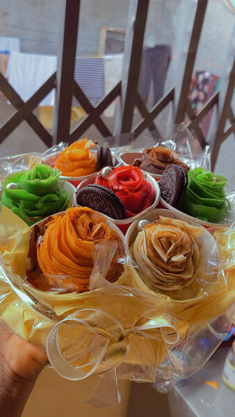 Bouquet comestible coloré