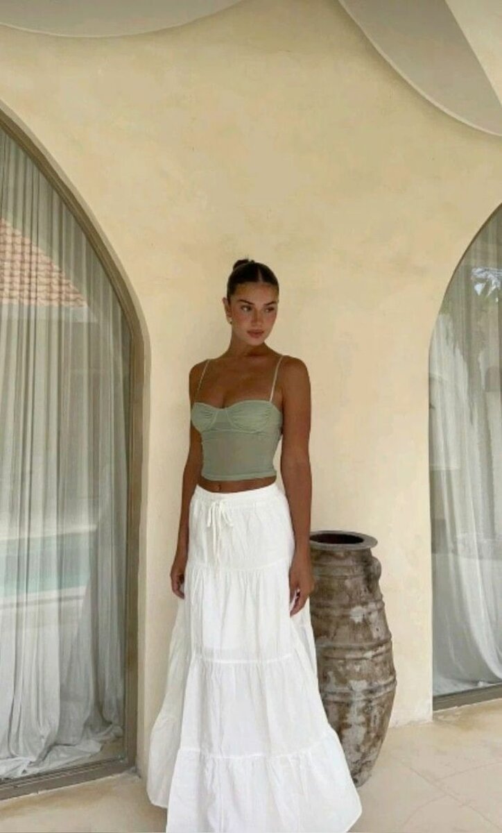 Jupe longue bohème blanche