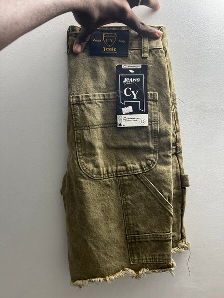 Short en jeans vert homme