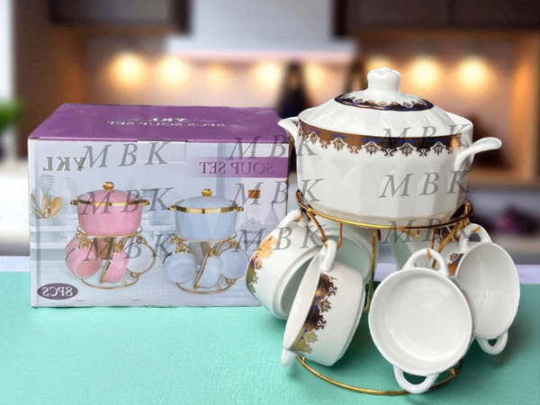 Service à soupe en porcelaine