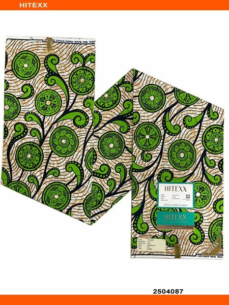 Tissu Coton Wax Africain Vert