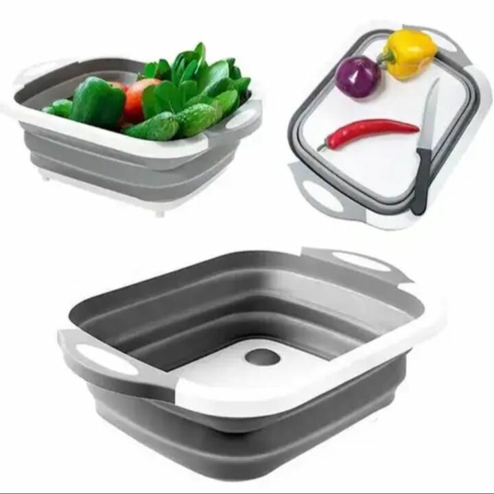 3 in 1 chopping board sieve and bowl