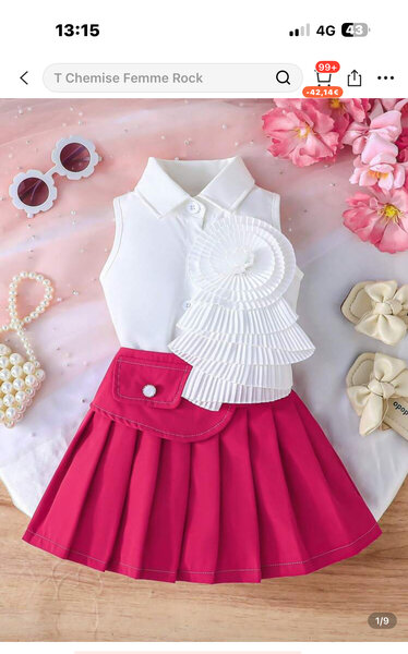 Robe Fille Élégante Rose