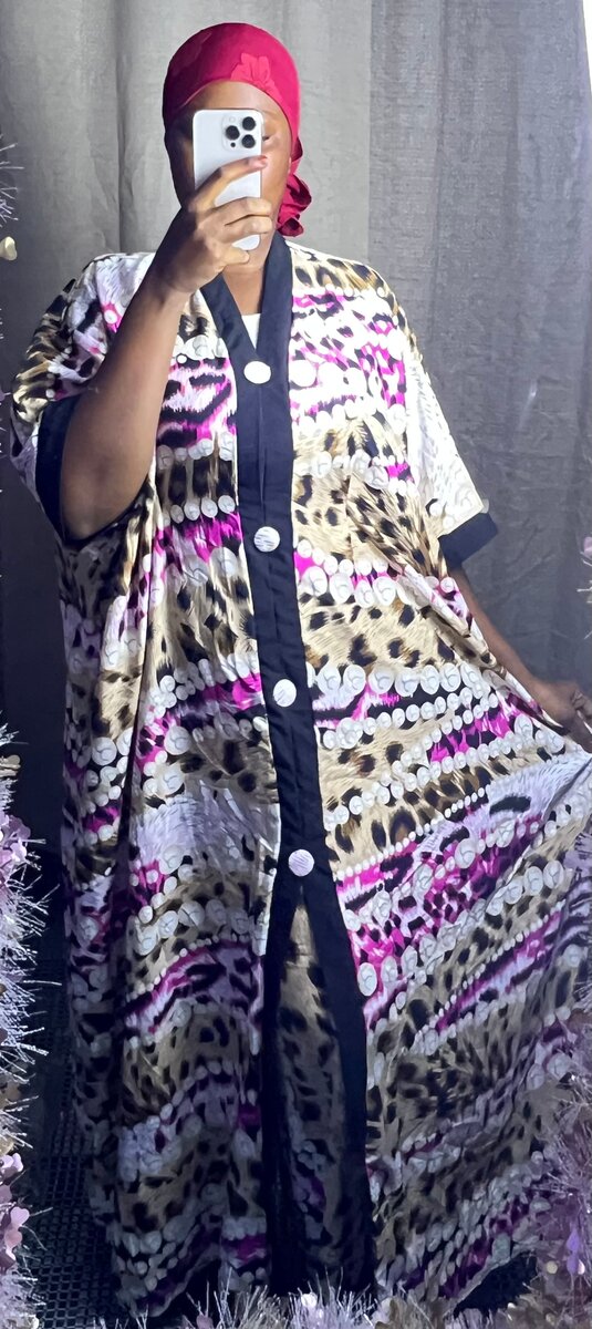 Caftan pour femme motif chevron