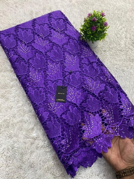 Tissu Dentelle Brodé Élégant