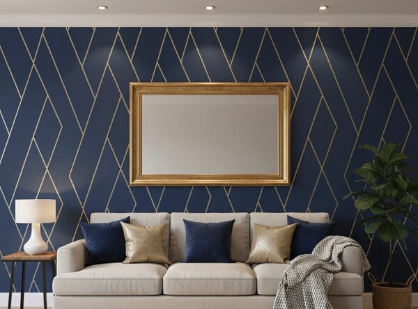 Papier Peint Géométrique Bleu