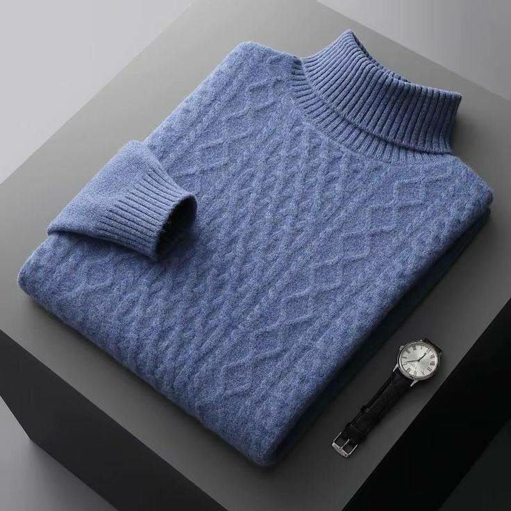 Pull en laine à col roulé luxueux