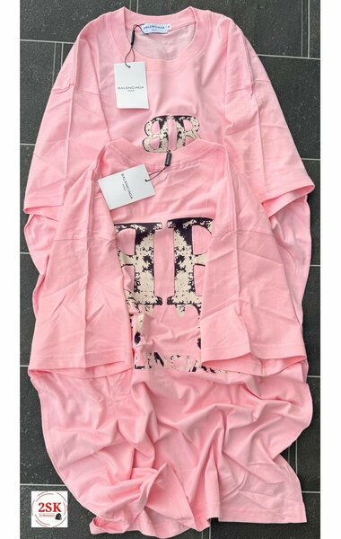 T-shirt rose en coton décontracté