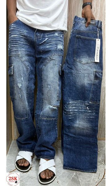 Jeans déchirés homme style cargo