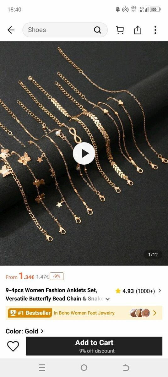 Bracelet en acier inoxydable doré