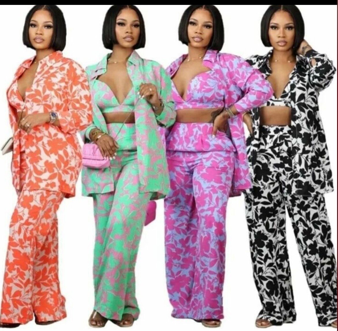 Ensemble fleuri tendance femme