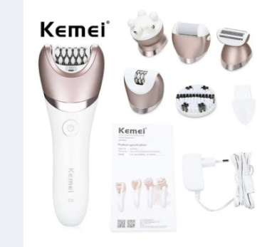 Kemei KM-8001 5 In 1 Rechargeable Shaver Electric Epilator Shaving Hair Remover Women Depilation Massager Callus Removal