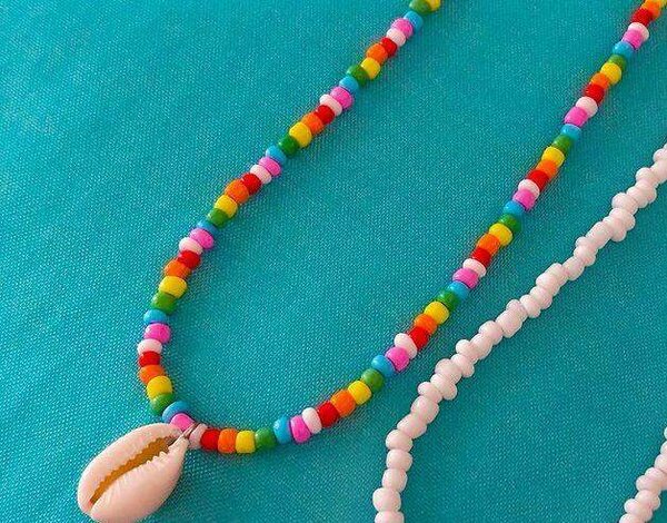 Collier Perlé Coloré Été