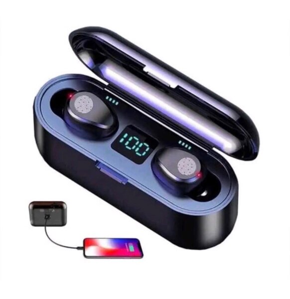 Earbuds with PowerBank F9 Black