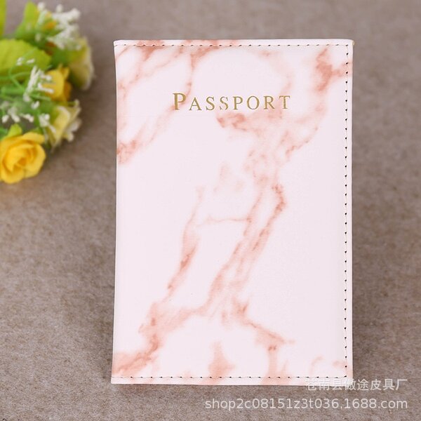 Étui passeport Marbre Rose