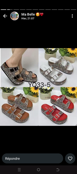 Sandales plates tendance pailletées