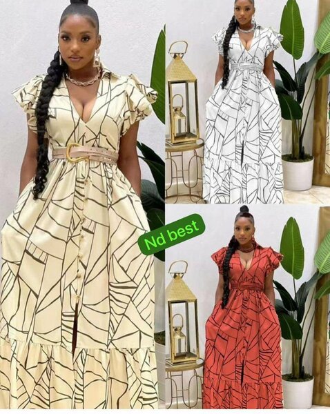 Robe maxi à motifs élégante