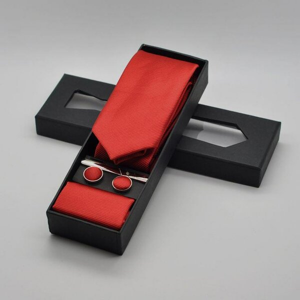 Ensemble Cravate Rouge Élégant