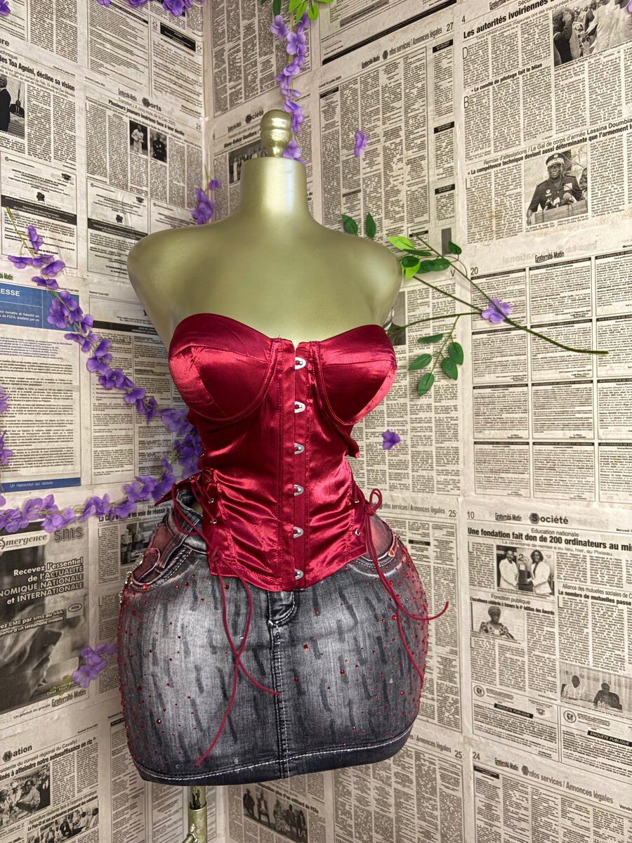 Corset bustier sexy rouge