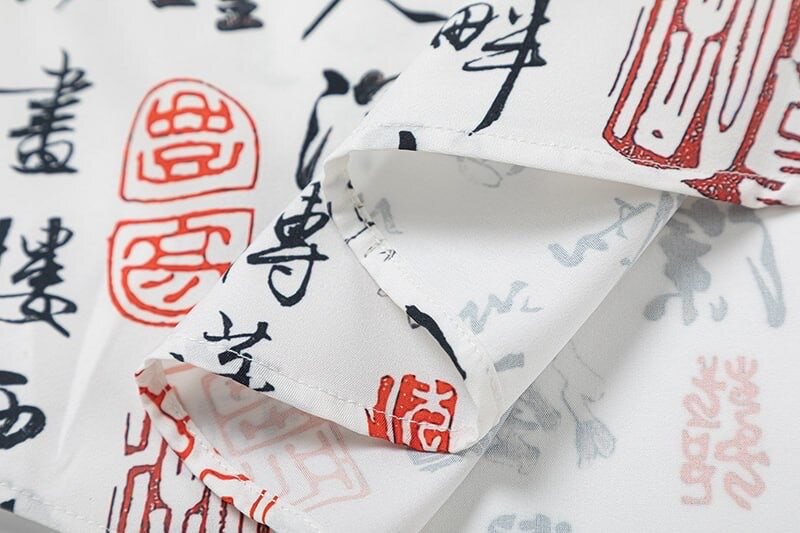 Рубашка с каллиграфией «Шодо»