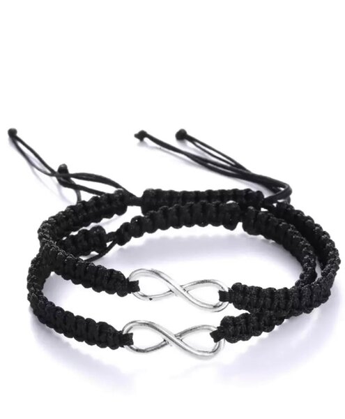 Bracelet Infini Noir Tressé