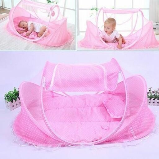 4 in 1 Portable Baby Bed with Net - Pink