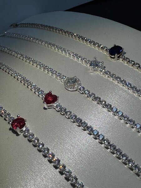 Браслет тенниска из серебра