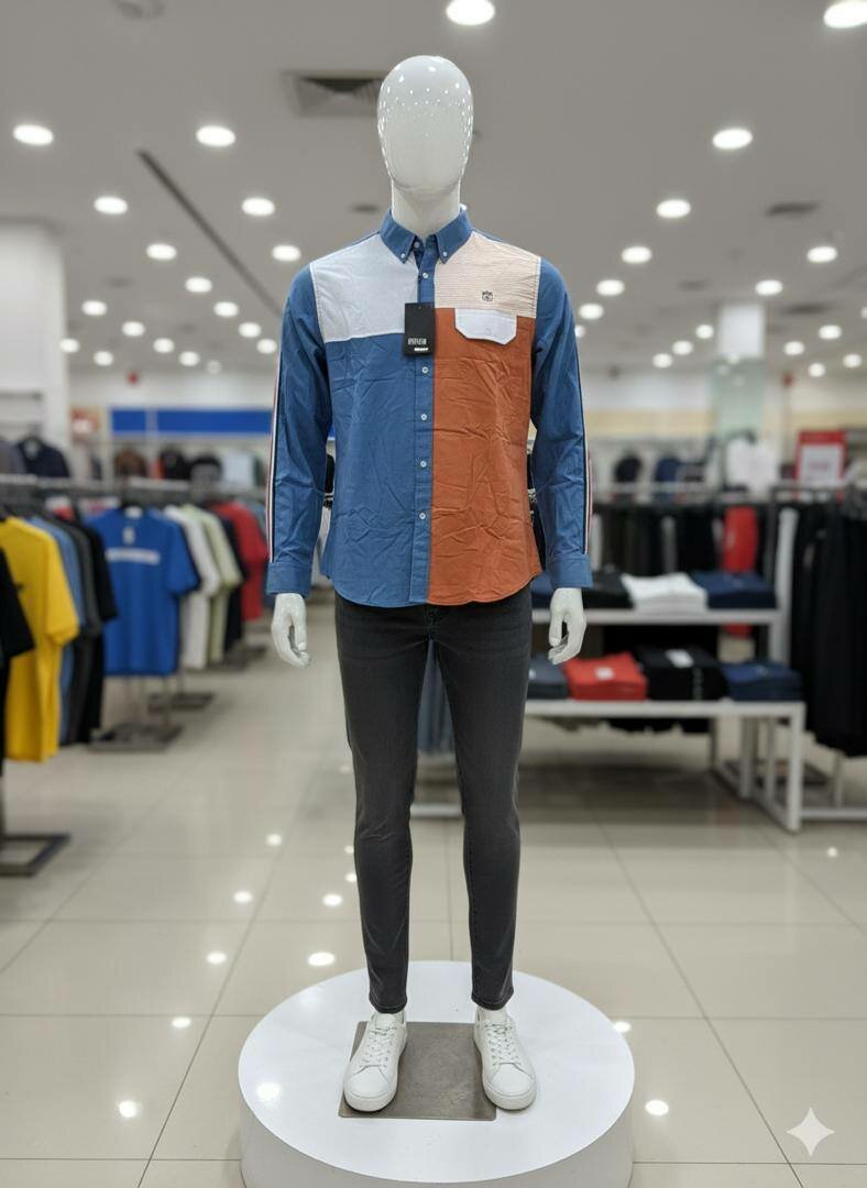 Chemise Homme Patchwork Élégante