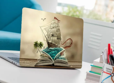 Art Book Laptop Back Skin-Laptop Skin Vinyl Sticker Decal, 14.6 15 15.4 15.6 inch Laptop Skin Sticker Cover For All Laptops