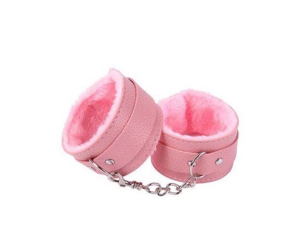 Menottes en fourrure rose