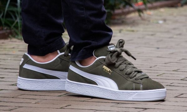 Baskets en daim vert Puma