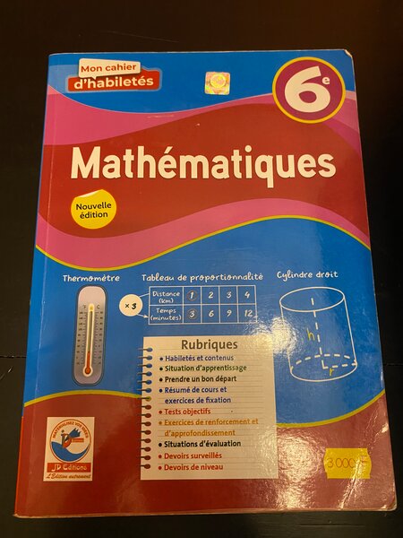 Cahier de Mathématiques 6e