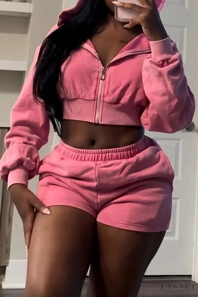 Ensemble de survêtement court rose