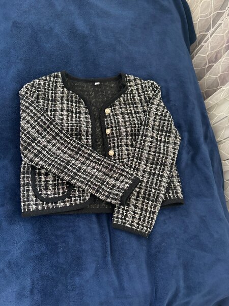 Твидовый пиджак в клетку