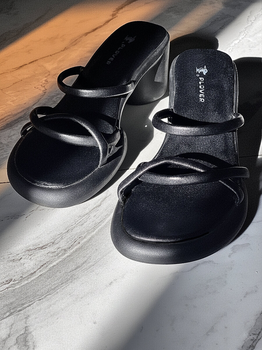 Sandales noires à talons