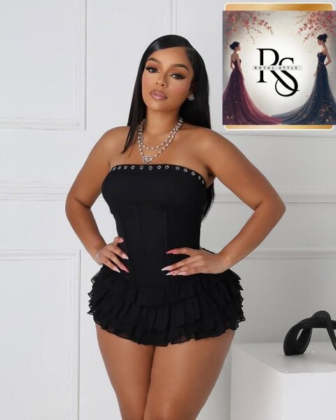 Robe noire bustier femme