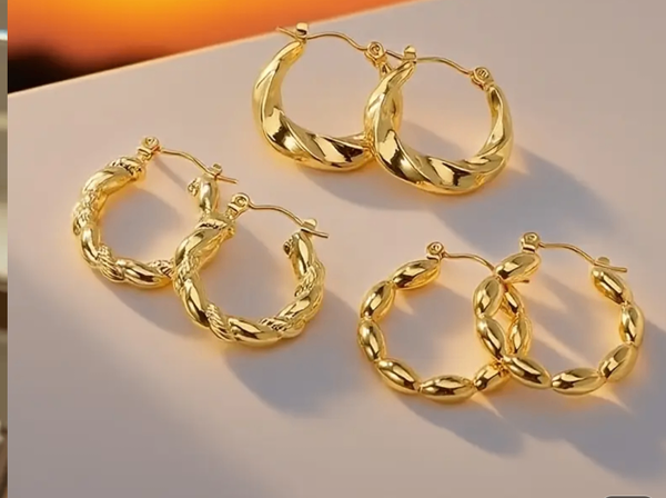 Boucles d'oreilles dorées élégantes