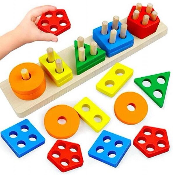 Jeu éducatif géométrique bois